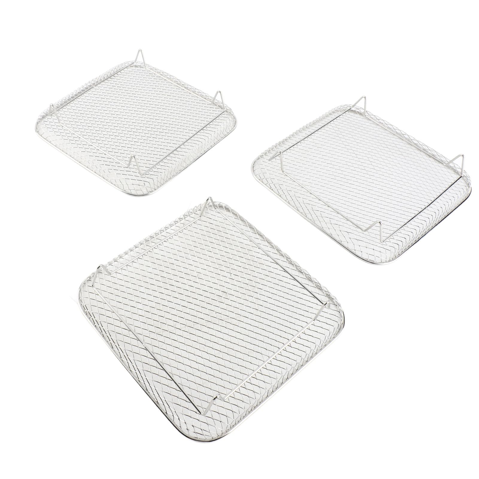Support de friteuse carré à 3 Couches, Lavable au Lave-Vaisselle, Accessoire de Grille de Cuisson en Acier Inoxydable SUS304