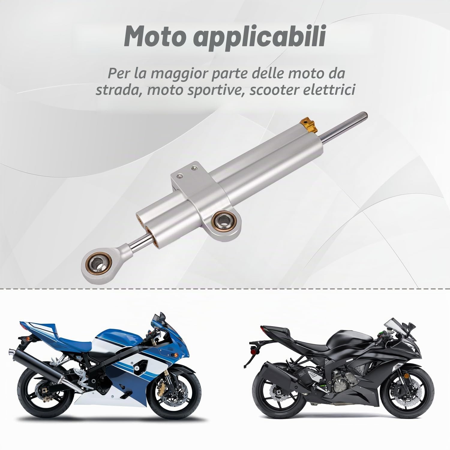 Ammortizzatore Sterzo Moto Universale Regolabile Alluminio CNC per MT07 GSXR750 K4 ZX6R TL1000R