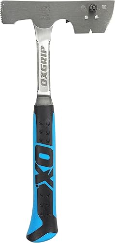Miniatura 4 de OX TOOLS P088228 Pro - Martillo para techos de 28 onzas con cara fresada, hoja ajustable y agarre ergonómico, martillo para tejadores, hacha para