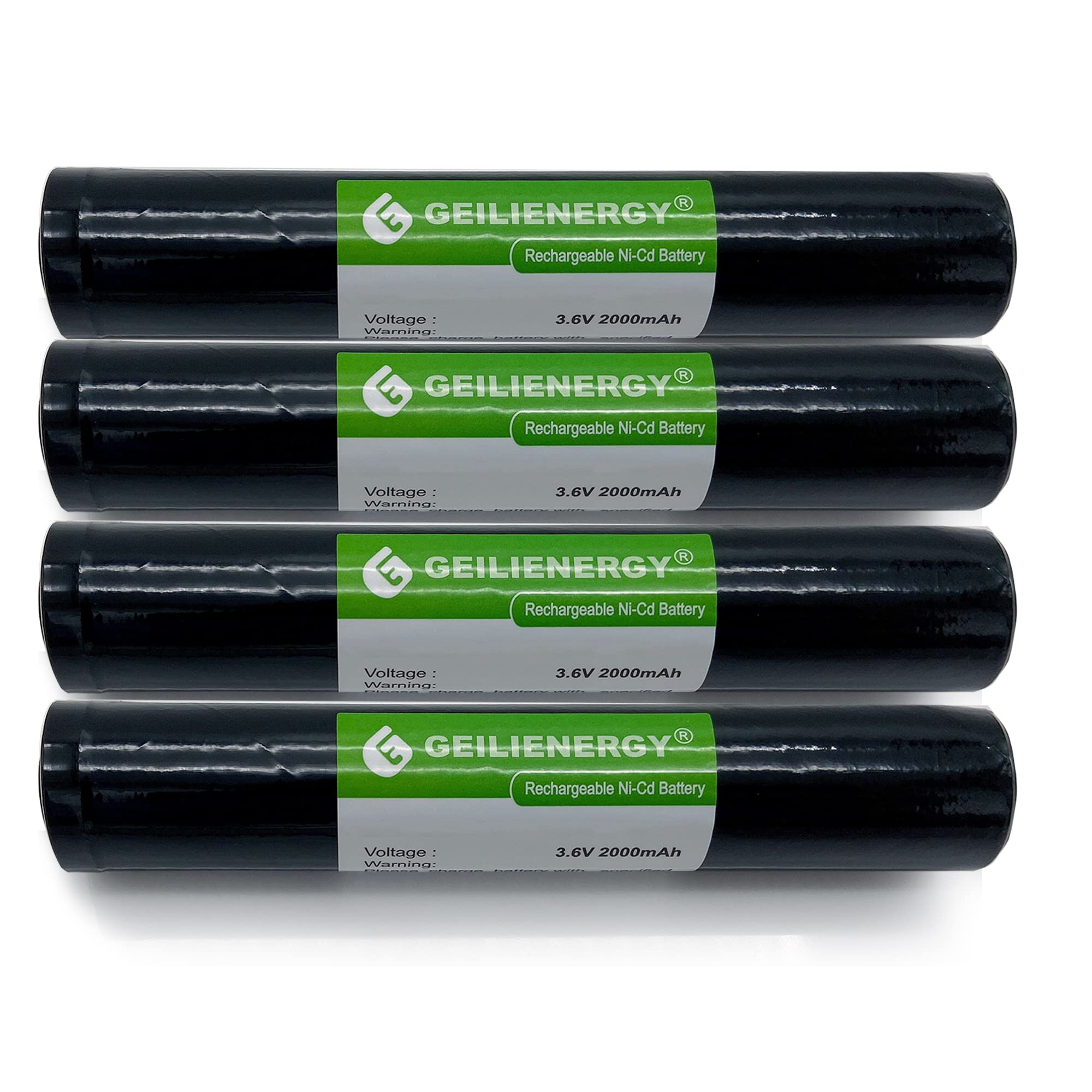 (4 Pack )3.6V 2000mAh Ni-Cd Rechargeable Flashlight Battery Compatible with Stinger Streamlight XT HP LED DS DE 75175 75375 75813 76000 76300 Poly Stinger Pelican M9 FL126