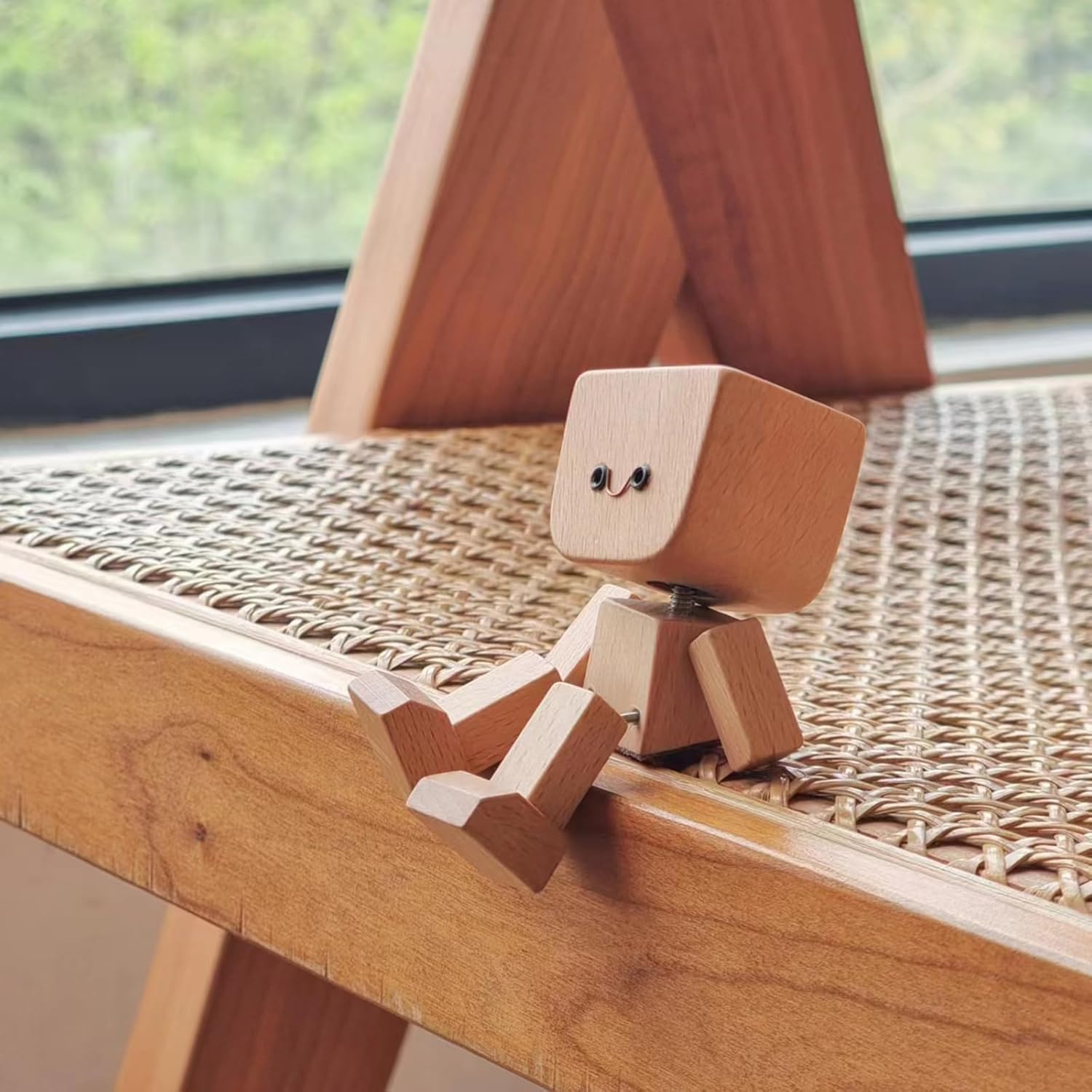 Wackelnde Holzfigur Auto - 12 Magnetische Gesichter Fürs Armaturenbrett