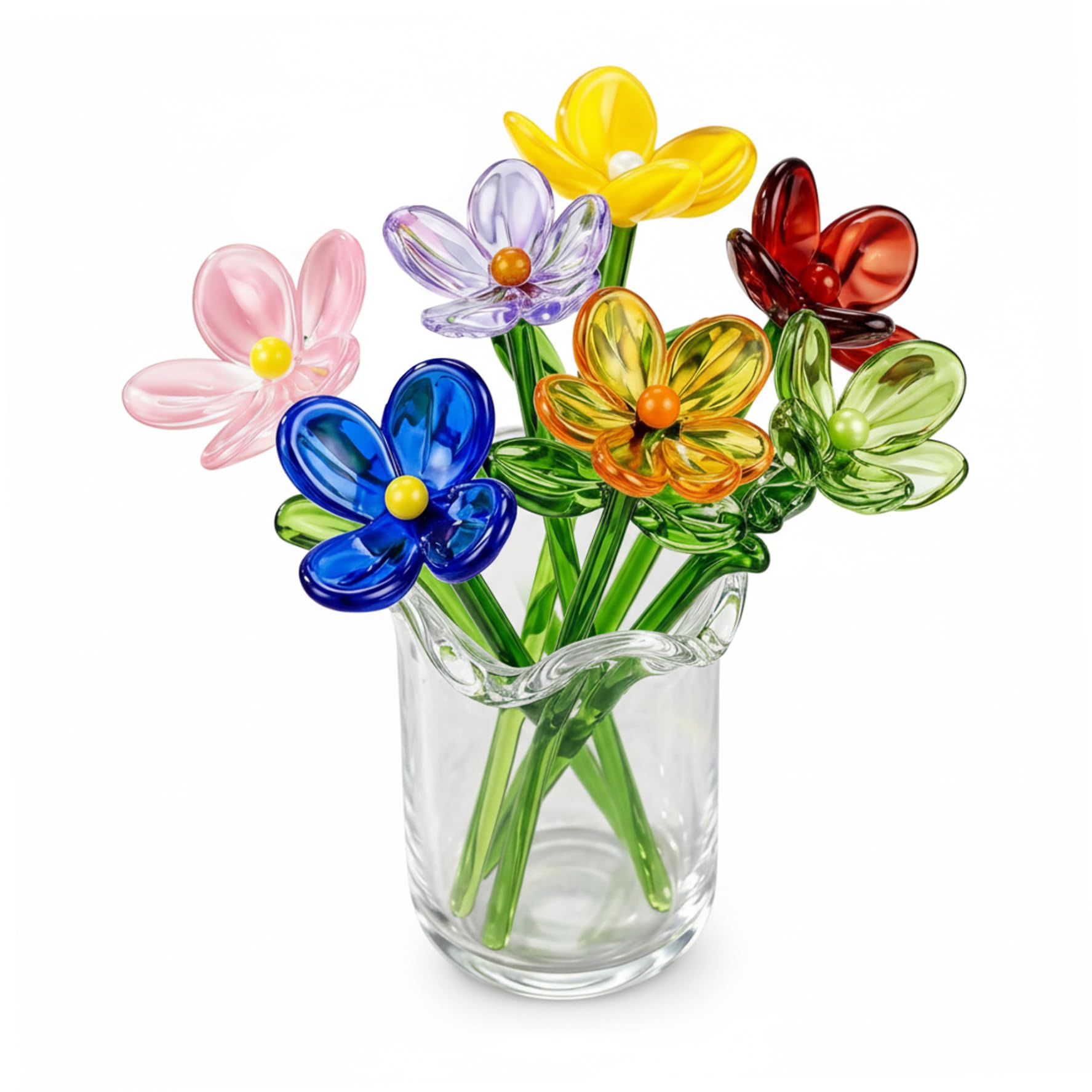 Fleurs en verre de cristal d'exception : vase de décoration pure