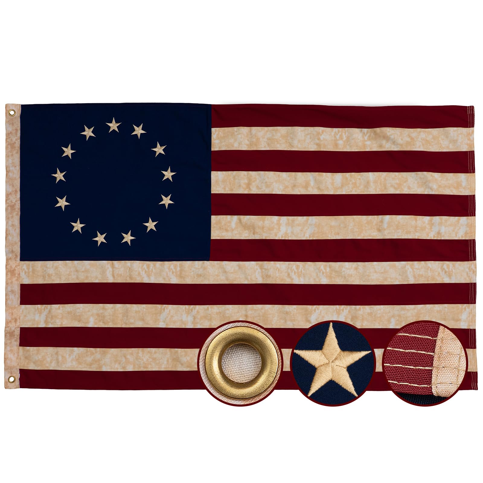 Amazon.com : Vintage Betsy Ross Flag 3x5 Ft Cotton Outdoor