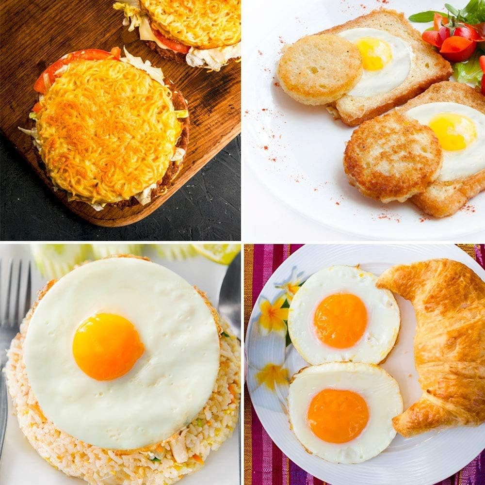 4pcs 3.5 Inch Stainless Steel Round Pancake Rings Egg Rings, Non Stick Fried Egg Mold, Pancakes Maker Molds, Breakfast Egg Sandwich Cooker Maker (3.5inch)
