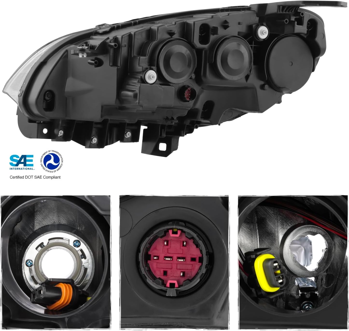 AKKON - Fits 2015-2022 RAM ProMaster City Chrome Headlight Headlamp Driver Passenger Right Side Replacement 15-22