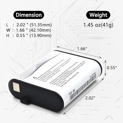 Miniatura 2 de Paquete de 5 baterías de iones de litio de 3.7 V 1400 mAh BL-T22 de repuesto para radios bidireccionales Baofeng BF-33C, Retevis RT45 RT49 RT49P,