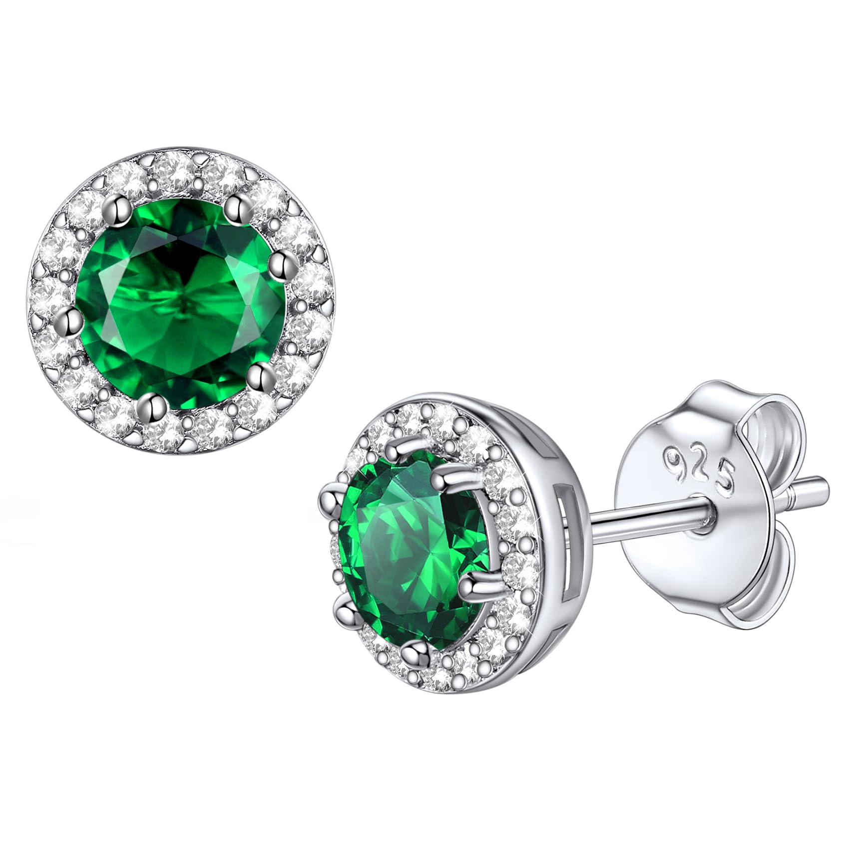 Boucles d'oreilles argent 925 avec pierre de naissance zircon, cadeau idéal - 7