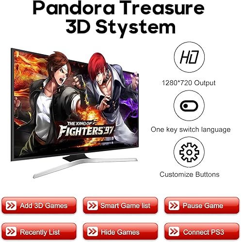 Miniatura 5 de Pandora Box Arcade Game Console 32000 juegos preinstalados, máquina de juegos retro para proyector de TV PC, soporta hasta 4 jugadores, salida Full