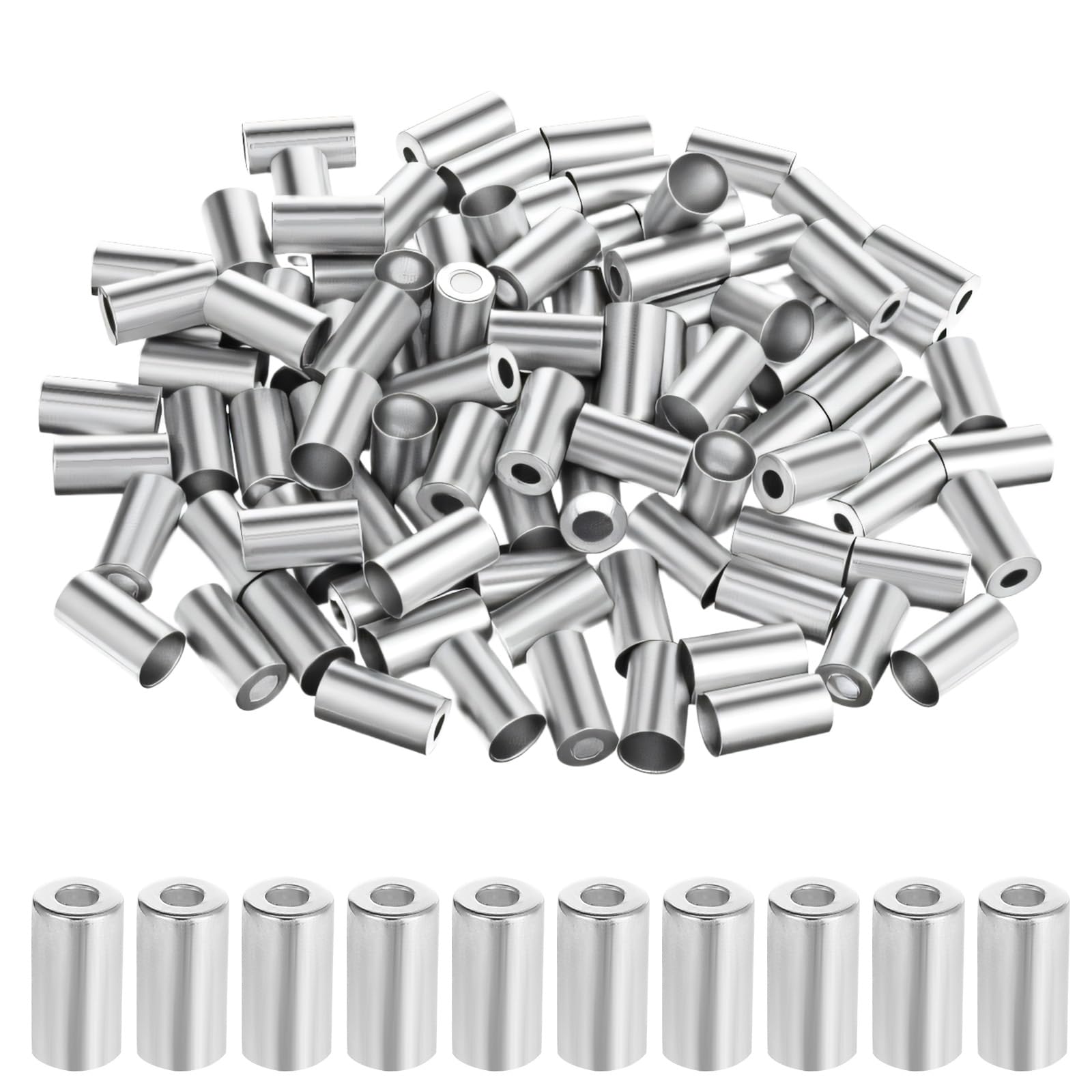 QfwdfcTrenz 100 Pcs 5mm Bike Brake Cable Housing Ferrule End Caps Bicycle Cable End Crimps Caps Bike Shifter Wire Housing Bikes Accessary Part Replacement for Moutain Bicycle Road Bikes Silver