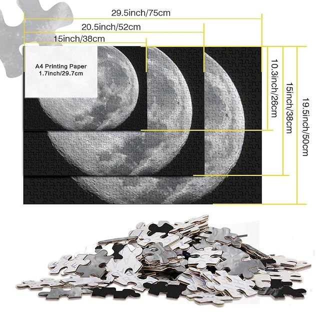 Foto 6 de 7 de Luna 1000 Piezas Adultos Puzzle Niños Regalo Realist Style DecoracióN Familiar Creativo Regalo Juego…