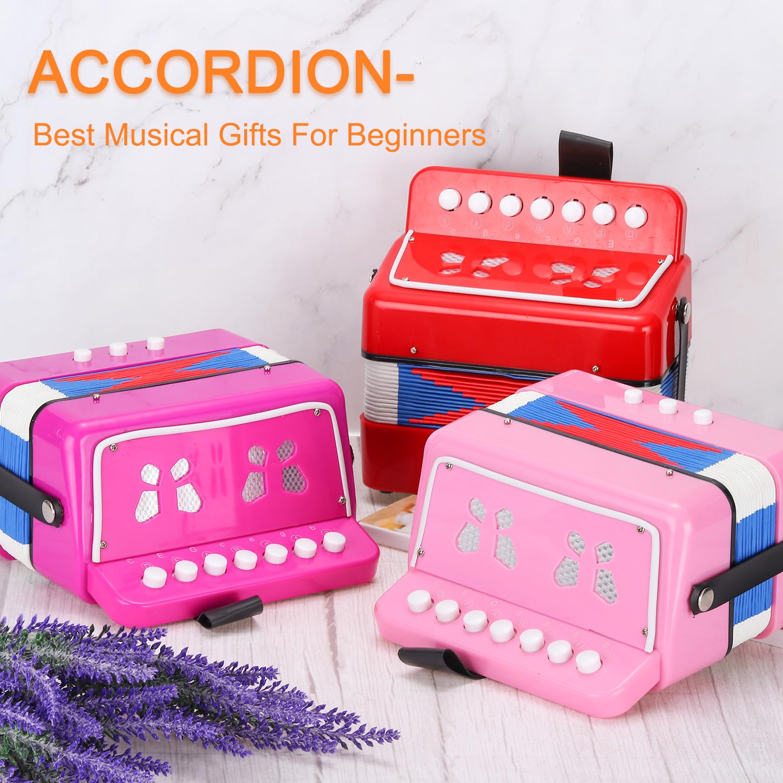 QUARKZMAN Accordéon 10 Touches Mini Instrument de Musique Cadeaux pour Adultes Débutants Éducatif, Noir