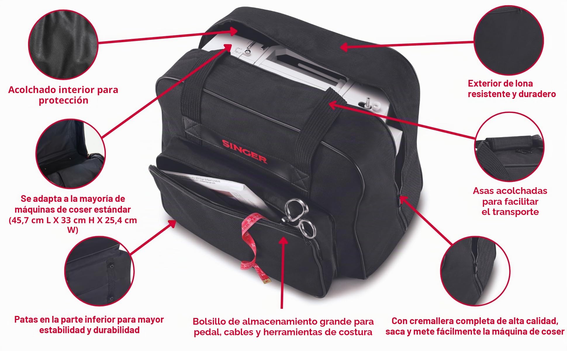 Singer Funda de Transporte para máquina, Black, Universal, Bolsa de Mano