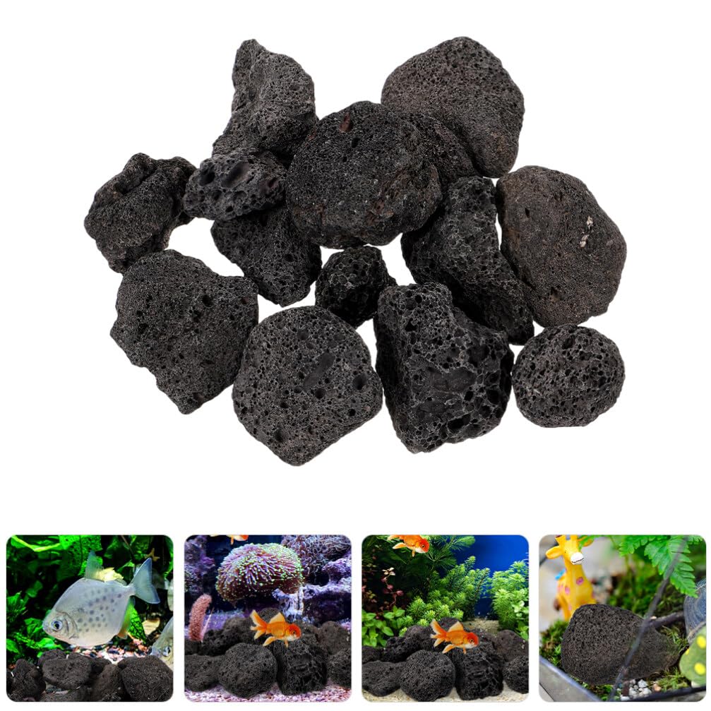 Yardwe 4packungen Naturstein Deko Für Aquarien Und Pflanzen Packung Große Schwarze Vulkanische Steine Porös Und Atmungsaktiv Für Garten Und Aquarienlandschaften