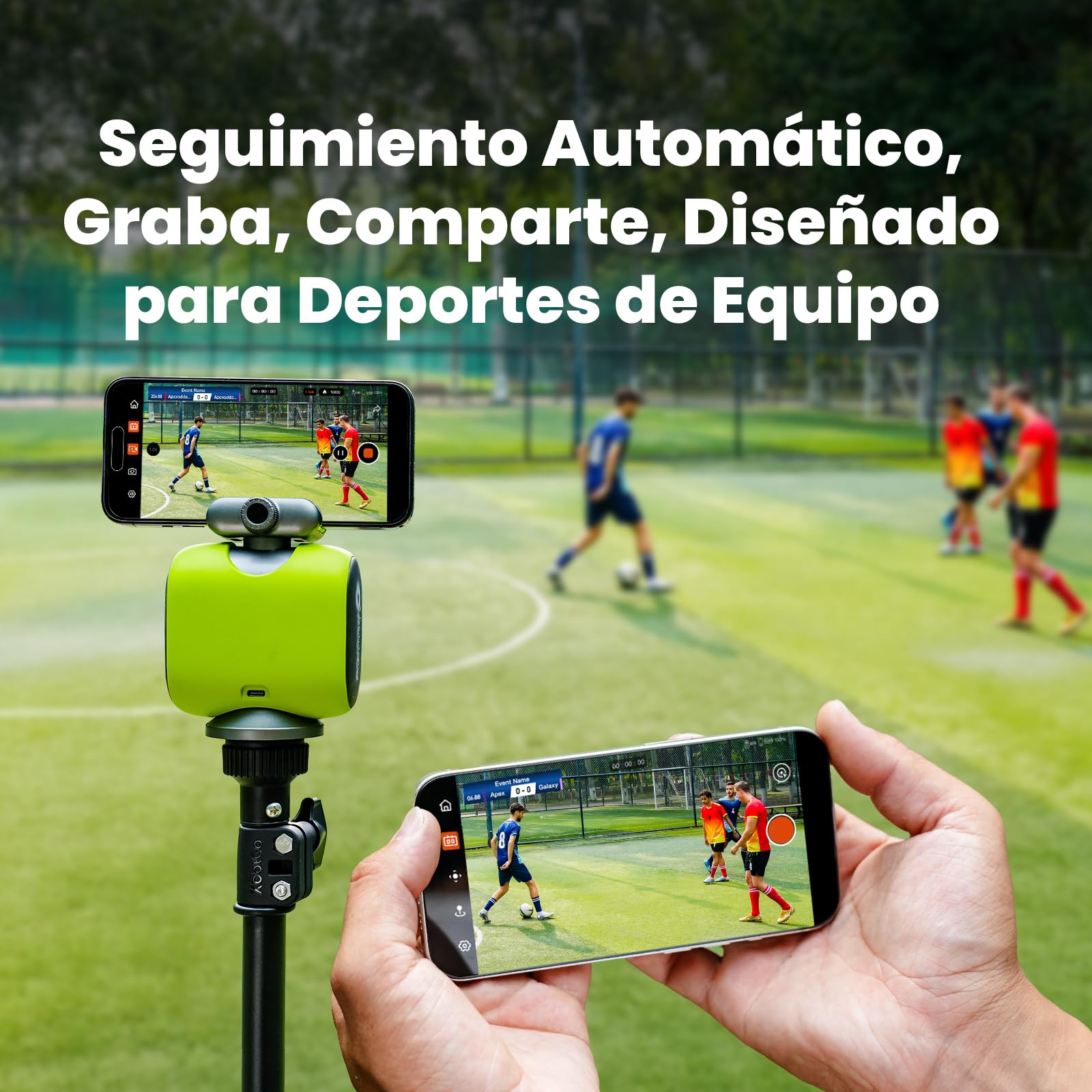 XbotGo Chameleon Cámara Deportiva Automática 4K 60FPS-Cámara de Acción con Seguimiento para Fútbol y Baloncesto en Deportes de Equipo, Transmitir en Directo, Compatible con iOS y Android(Grafito Lava)
