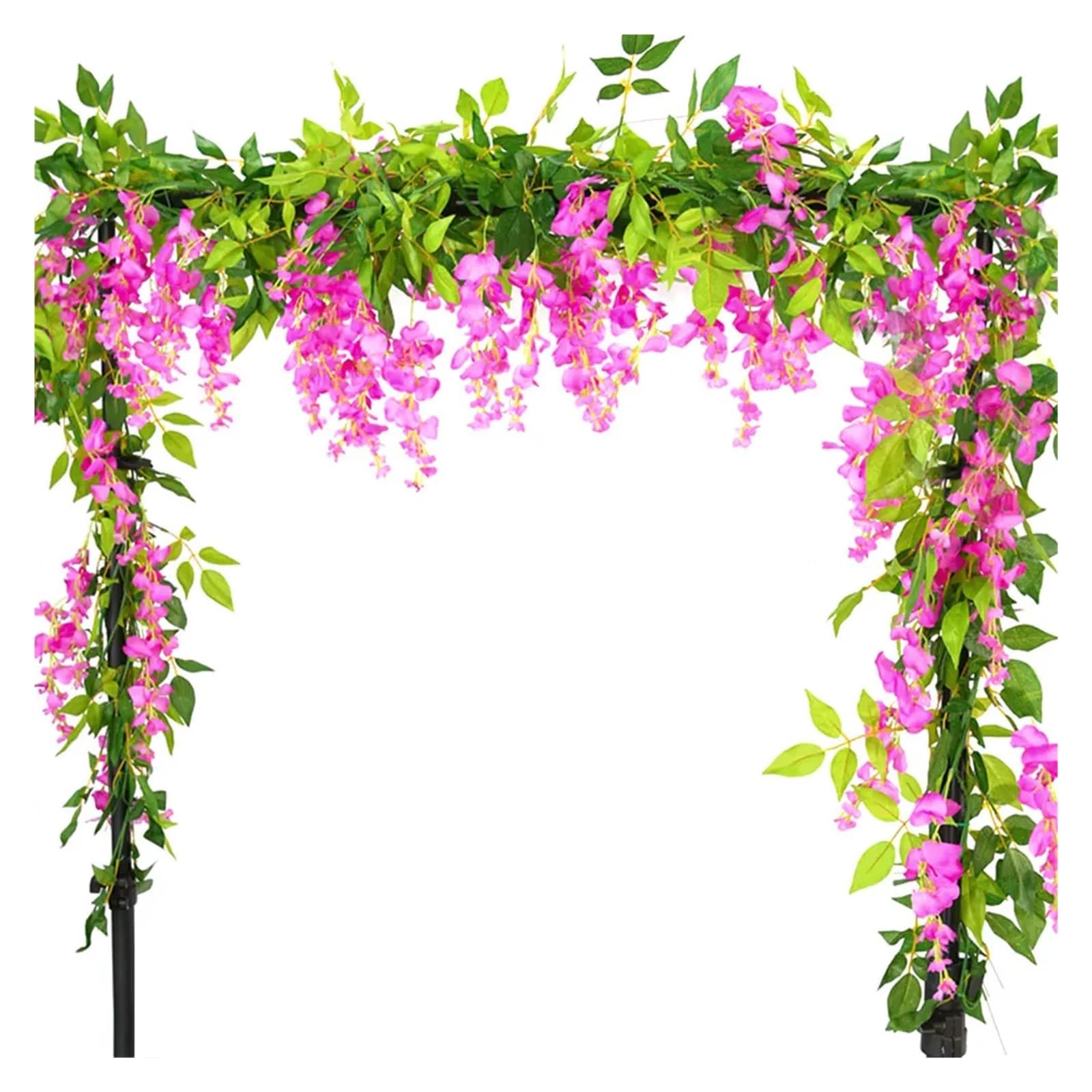Artificial Flower Vine 2pcs 1.8m Wisteria Artificial Flower Vine Ivy Leaf Garland Rattan String Fake Plant Trailing(Pink)
