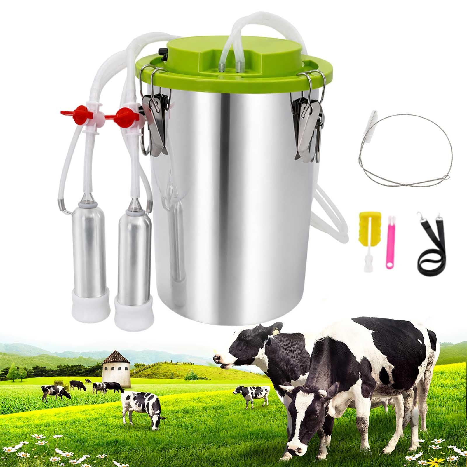 aromaoveite Electric Milking Machine For Cows, 12l/16l Cow Milker With 304 Stainless Steel Milk Bucket,Auto Stop Function, Food Grade Silicone Tubes For Small Dairy Farms 16L-A