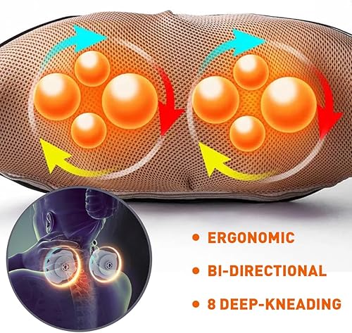 Miniatura 5 de Masajeador de cuello y hombros con calor, masaje de cuerpo completo para piernas de cintura y espalda, fácil de usar en casa y coche