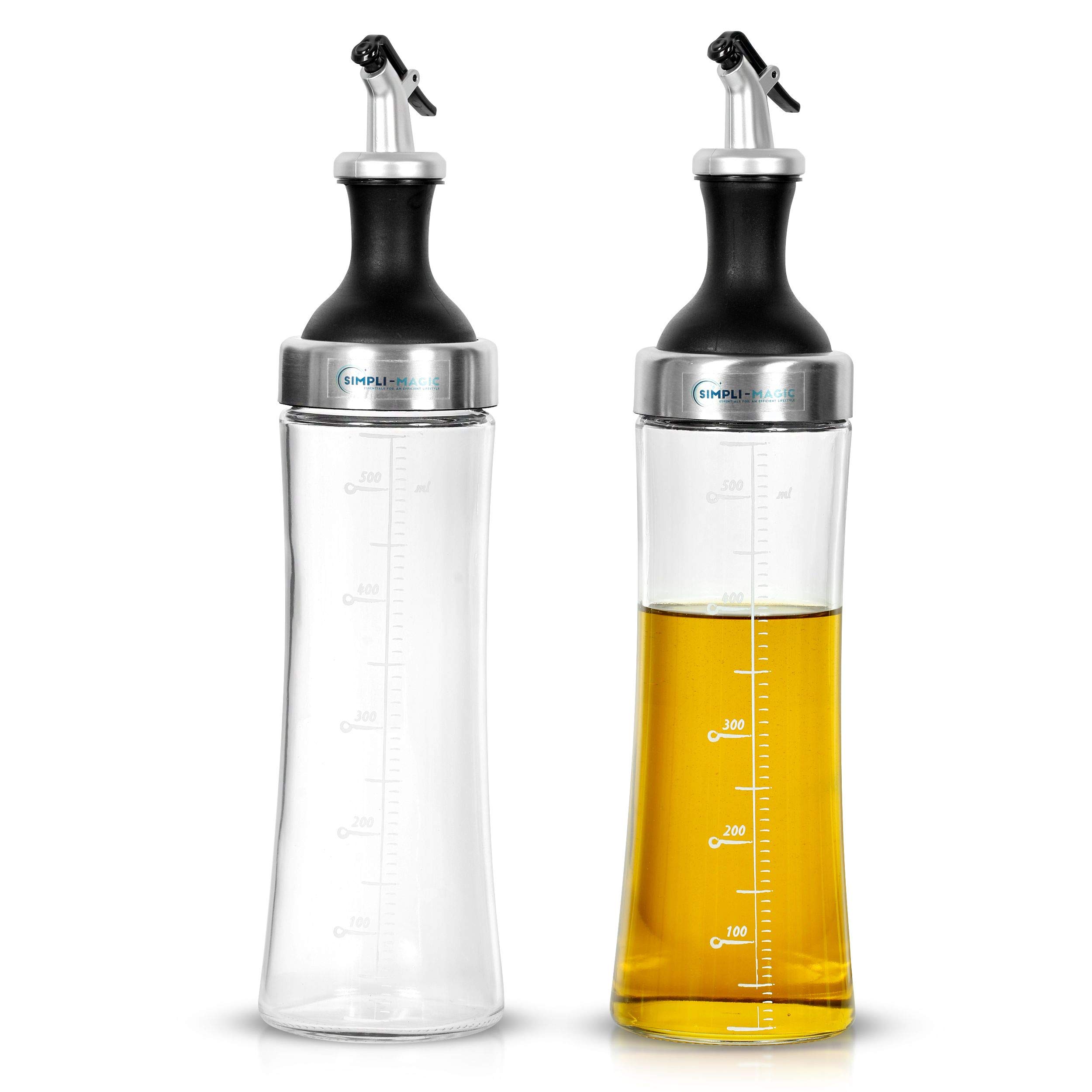 Simpli-Magic 79336 Oil and Vinegar Dispensers, Stainless Steel, Stainless/Black