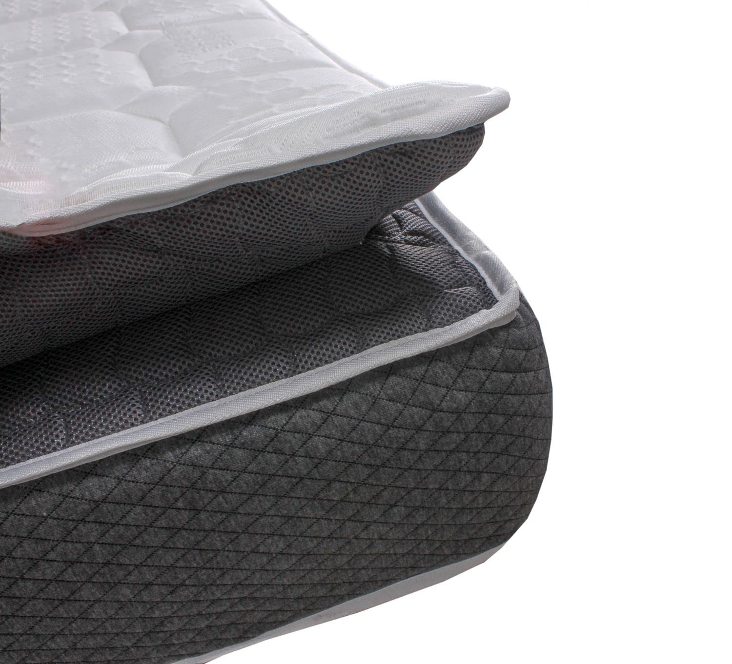 Materasso Memory 135x190 H28 CM 800 molle insacchettate - topper Memory Foam 3 cm cucito - tessuto superiore freddo brevettato SENSICE-Ortopedico ntibatterico