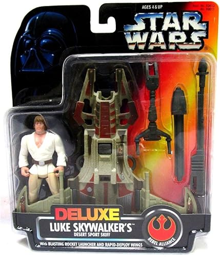 Star Wars Poder de la Fuerza Naranja Tarjeta Deluxe Luke Skywalker y el desierto Deporte Skiff 375inches
