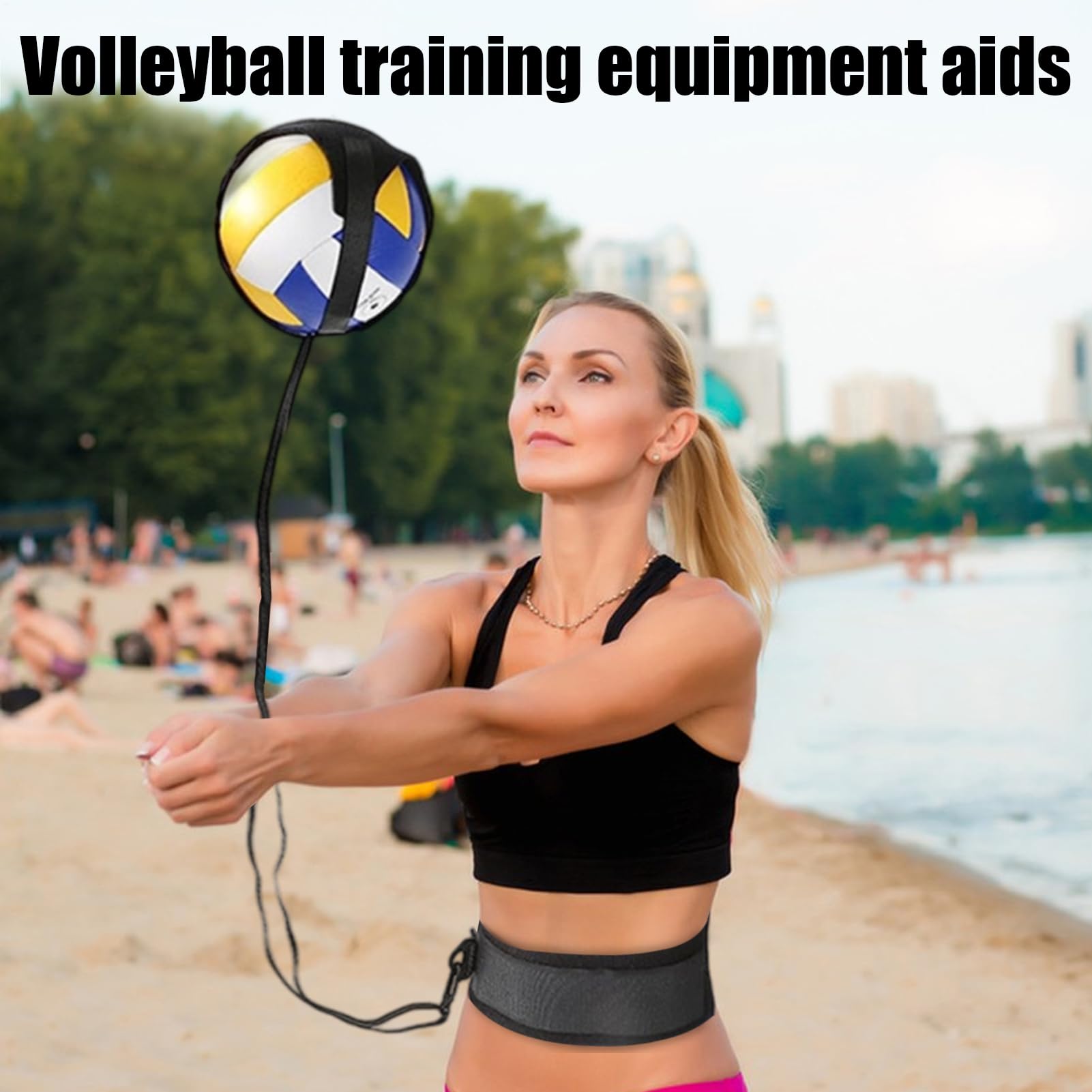 Kit de Entrenamiento de Voleibol, Herramienta de Pase Ajustable, Entrenador de Golpe Elástico