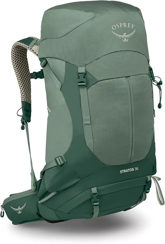 Stratos 36L Men's Hiking Backpack, Green OS | daypack, travel daypack, camping pack, waterproof raincover, rain cover included, waterproof storage, dry bag, Green color