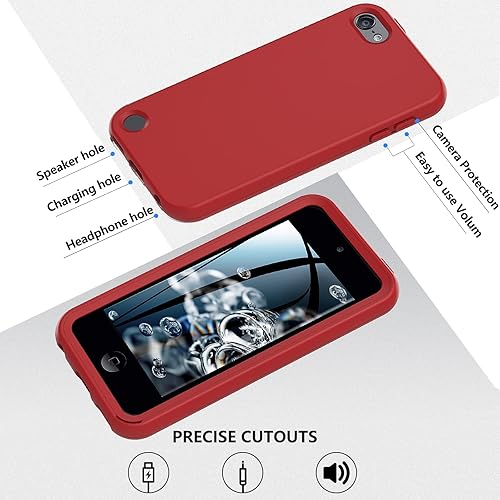 Miniatura 2 de Hensinple Funda para iPod Touch de 765 generación, funda para iPod Touch, funda de silicona a prueba de golpes con protector de pantalla integrado