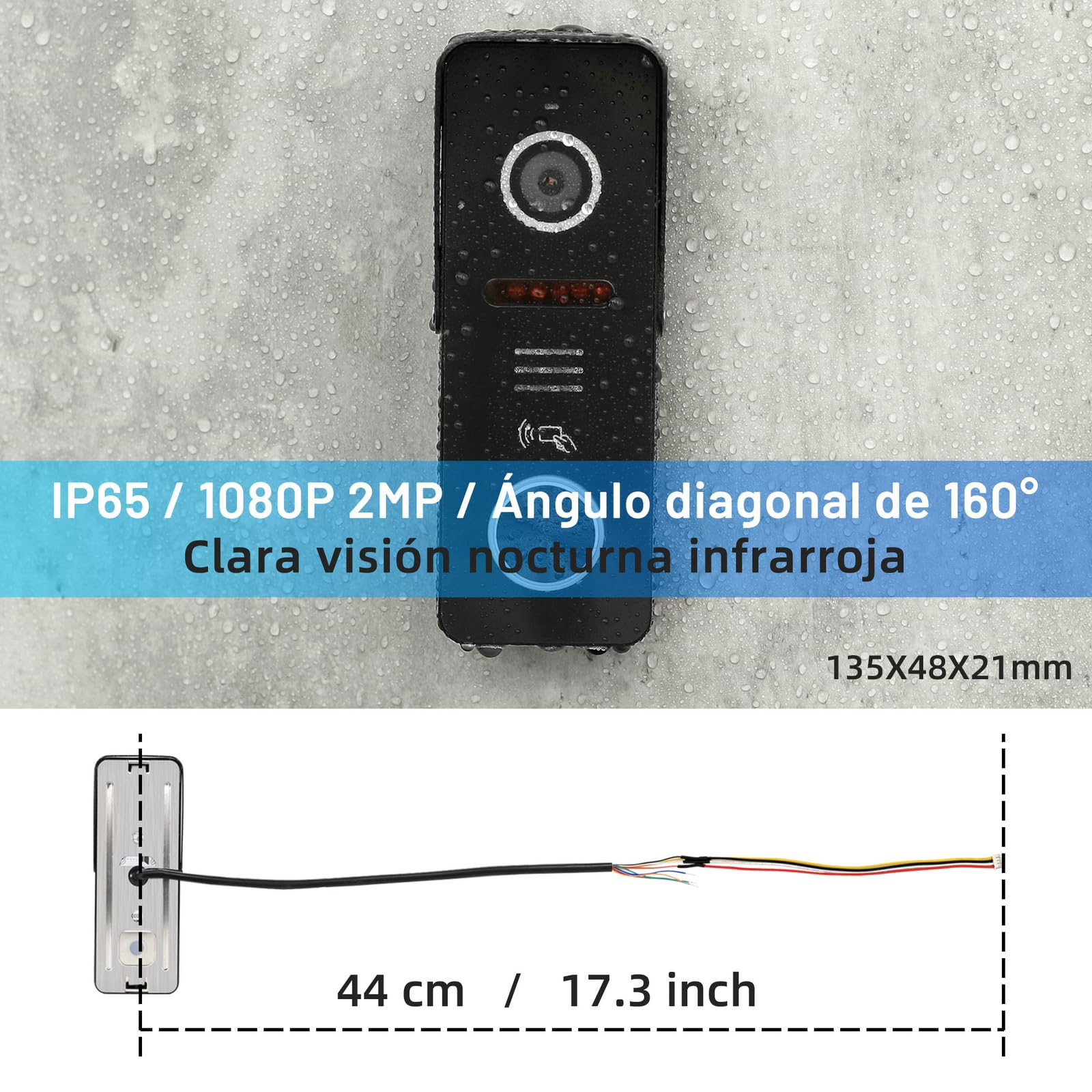 Karmen Wideofon WiFi do domu, współpracuje z Alexą, zewnętrzny dzwonek do drzwi ze stopu 1080P, odblokowanie RFID, nagrywanie wideo z wykrywaniem ruchu