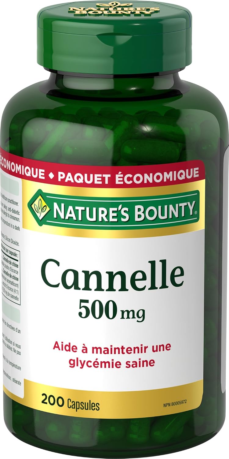 Nature's Bounty Cinnamon 500 mg, 200 Capsules (Packaging May Vary)