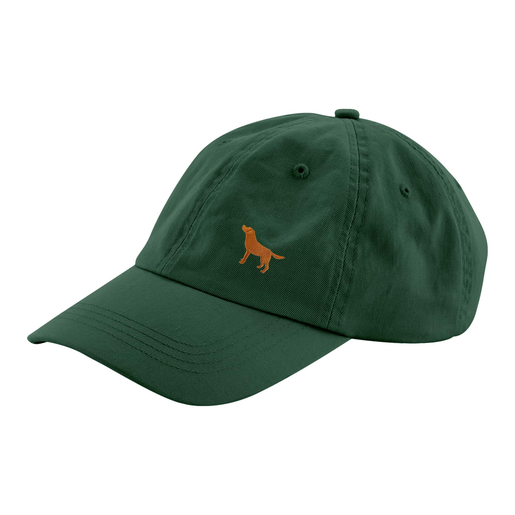 The House Of Dog: Fox Red Labrador Retriever Owner Gift. 100% Washed Chino Cotton Embroidered 6 Panel Unstructured Baseball Cap. Green