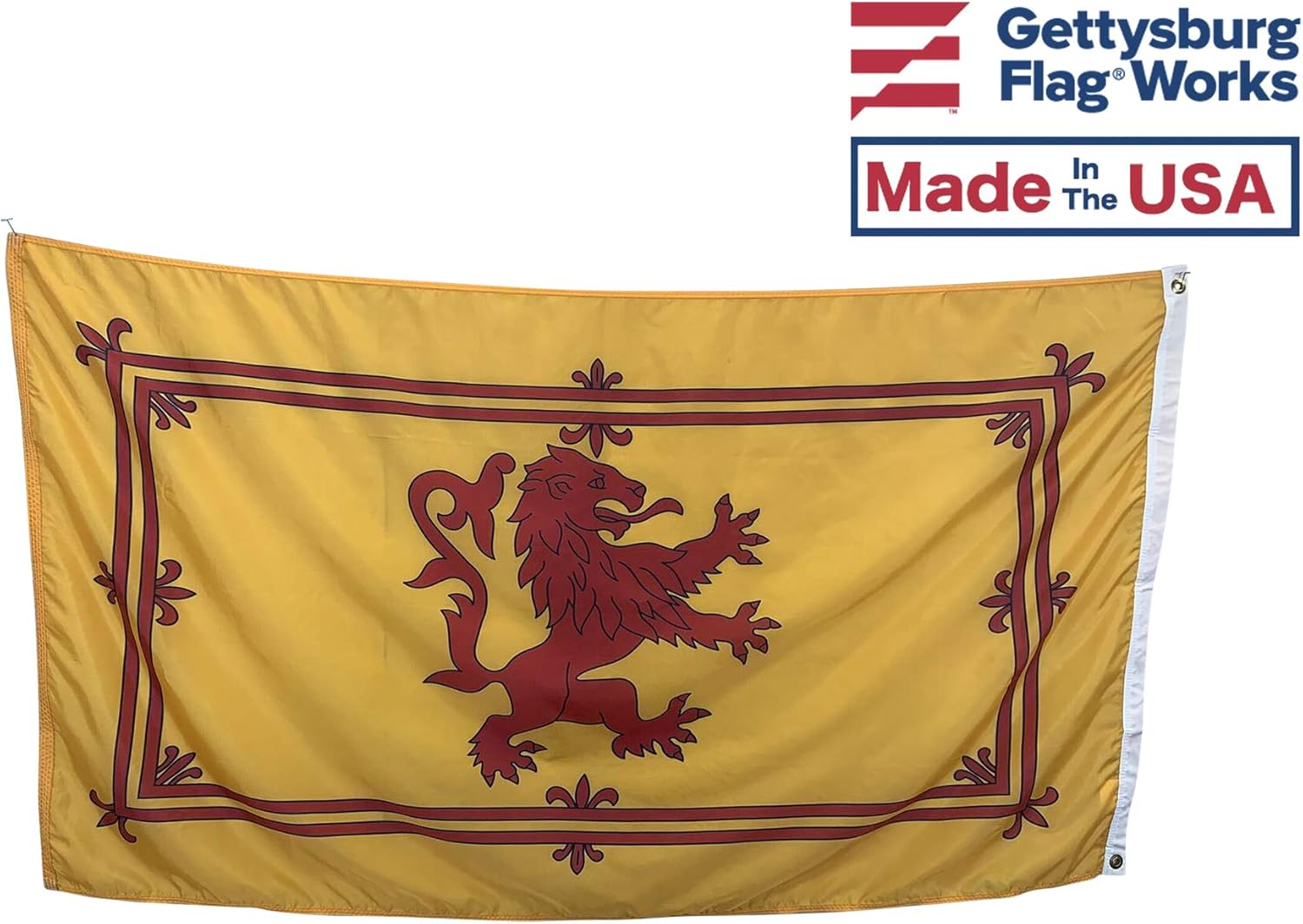 12x18" Scotland Ancestral Flag with Lion - All Weather Nylon with Header & Grommets - Proudly Made In the USA