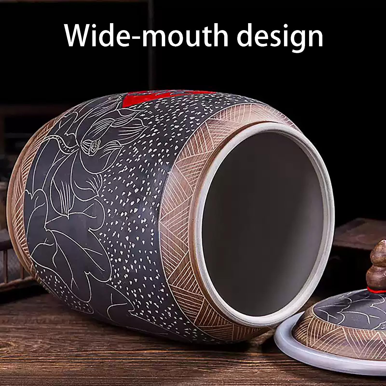 Dozownik do Zbóż i Ryżu z Pokrywką, Ceramiczny Pojemnik do Przechowywania Zbóż, Domowy Słój Kuchenny, Idealny do Przechowywania Ryżu, Mąki, Cukru i Kawy(10kg)