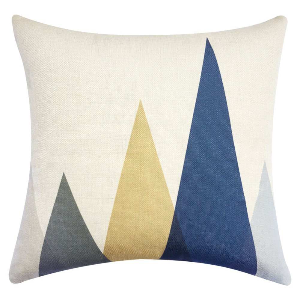 Coussin de canapé coton motif géométrique bureau et voiture 45x45