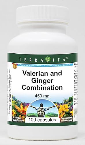 Terravita Combinación de Valeriana y Jengibre - 450 mg (100 Cápsulas, ZIN 513492)