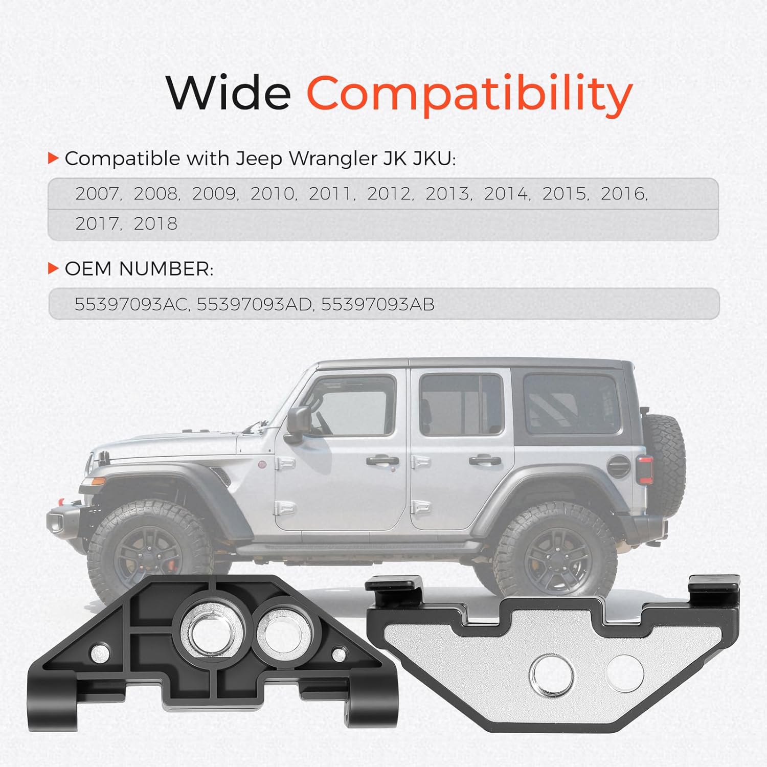 Hard Top Retainer Nut with Clip & Mounting Bolt Hardware Kit for Jeep Wrangler JK JKU 2007-2018, 55397093AC, Compatible with Jeep Wrangler Hard Tops, Premium Jeep Hardtop Bolts