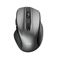 Trust Nito Mouse Wireless Ergonomico, Mouse senza Fili Confortevole, 6 Pulsanti, 800-2200 DPI, Microricevitore USB, Batteria Inclusa, Ufficio a Casa Mac PC Macbook Laptop Chromebook, Nero