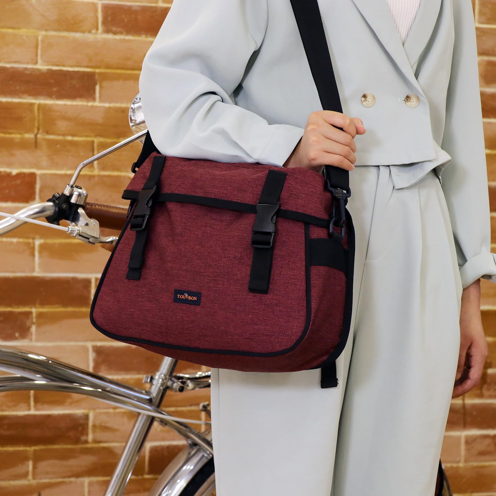TOURBON Sacoche Double en Nylon pour Porte-Bagages arrière de vélo