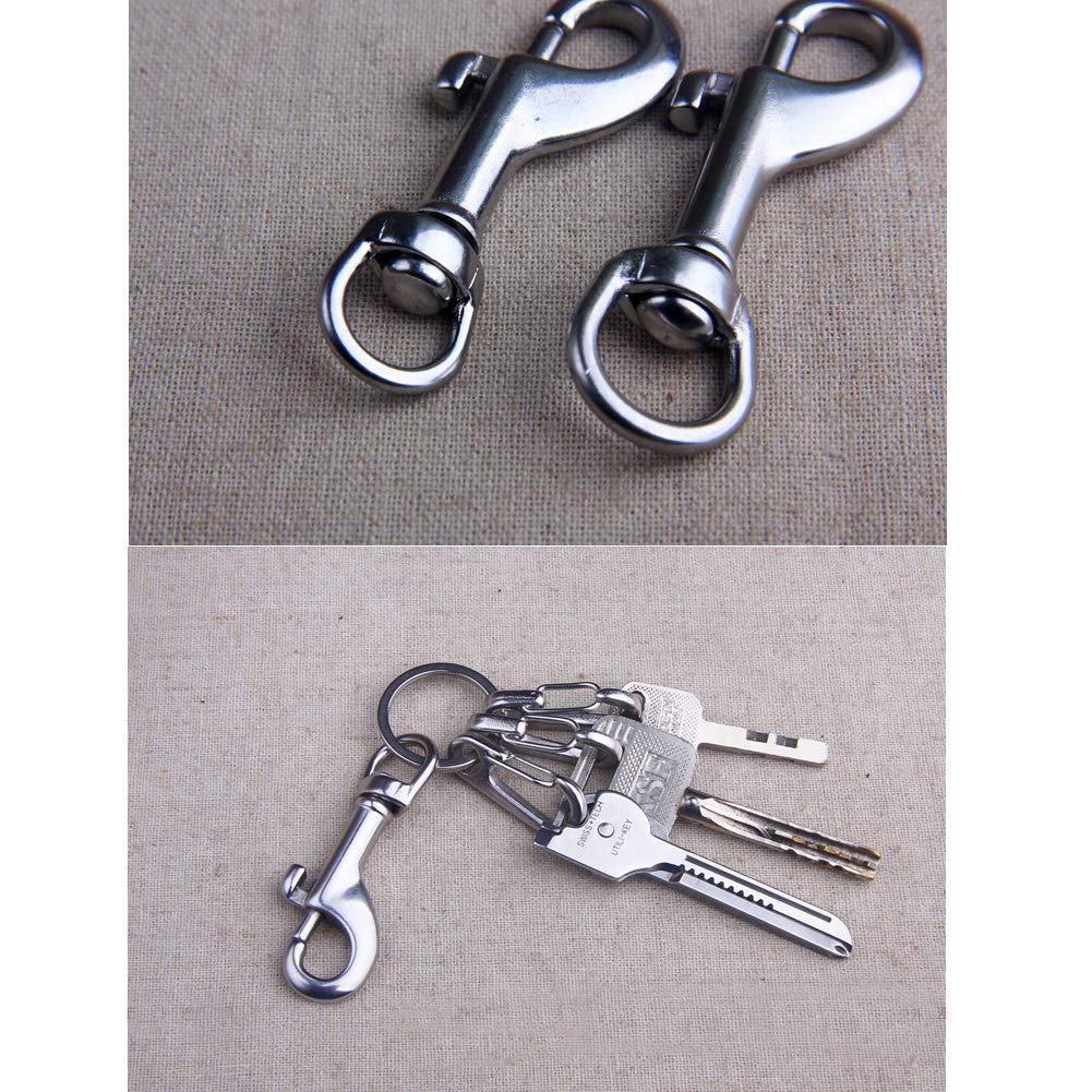 3 Pezzi Moschettone Portachiavi Girevole In Metallo, Gancio A Scatto Con Bullone, Tono Argento, 54x24 Mm