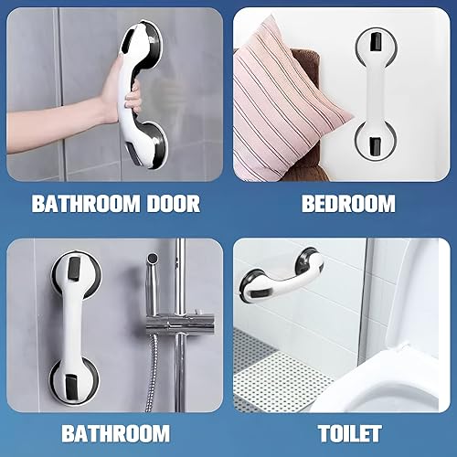 Miniatura 7 de 2 manijas de ducha antideslizantes para ducha, mango de seguridad de plástico para bañera, mango de barra de succión resistente, sin perforaciones,