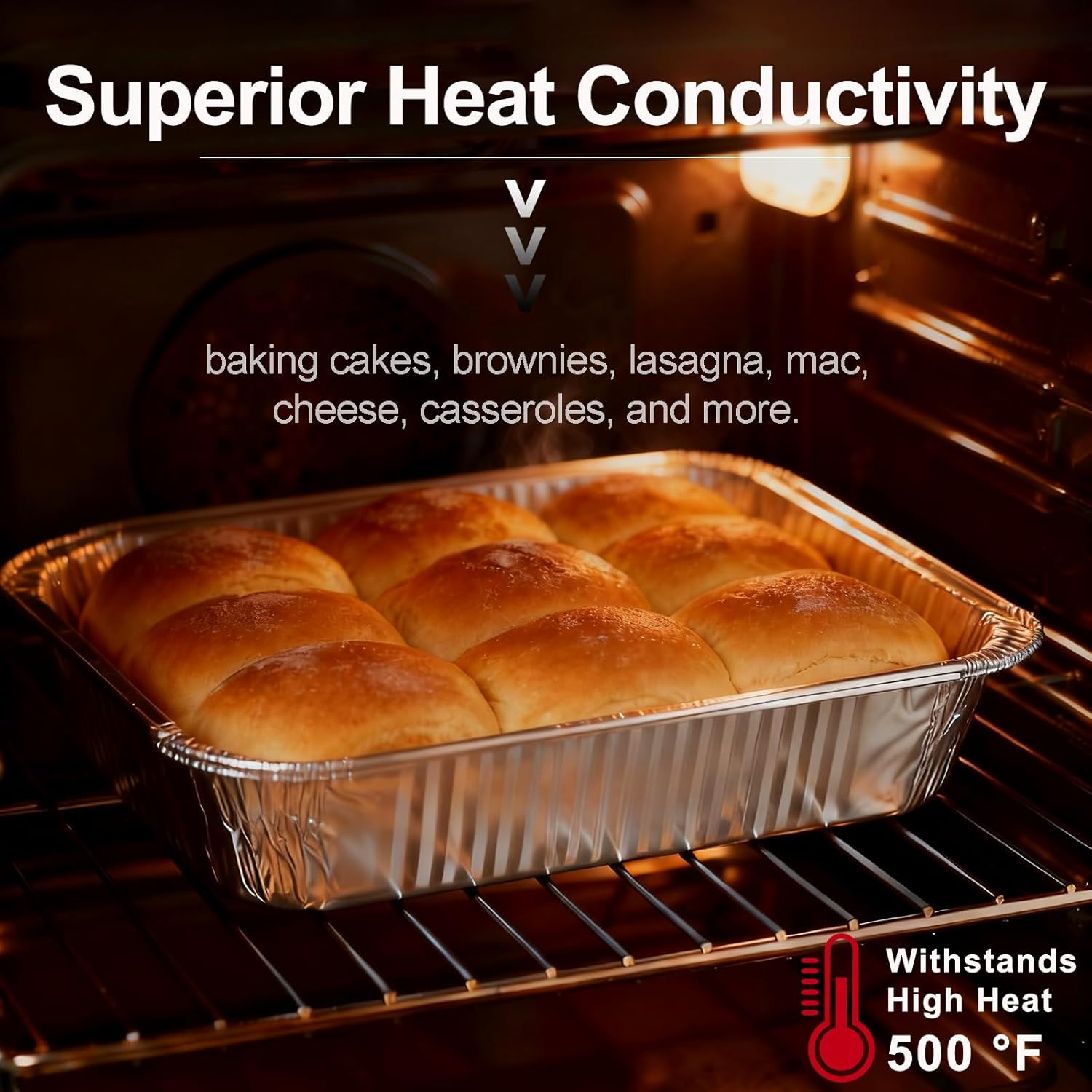 9x13 Aluminum Foil Pans with Lids - 25 Pack Disposable Half Size Deep Steam Table Tin Foil Pans for Oven Baking Cake, Roasting, Food Prepping, Storing, Freezing, Chafing