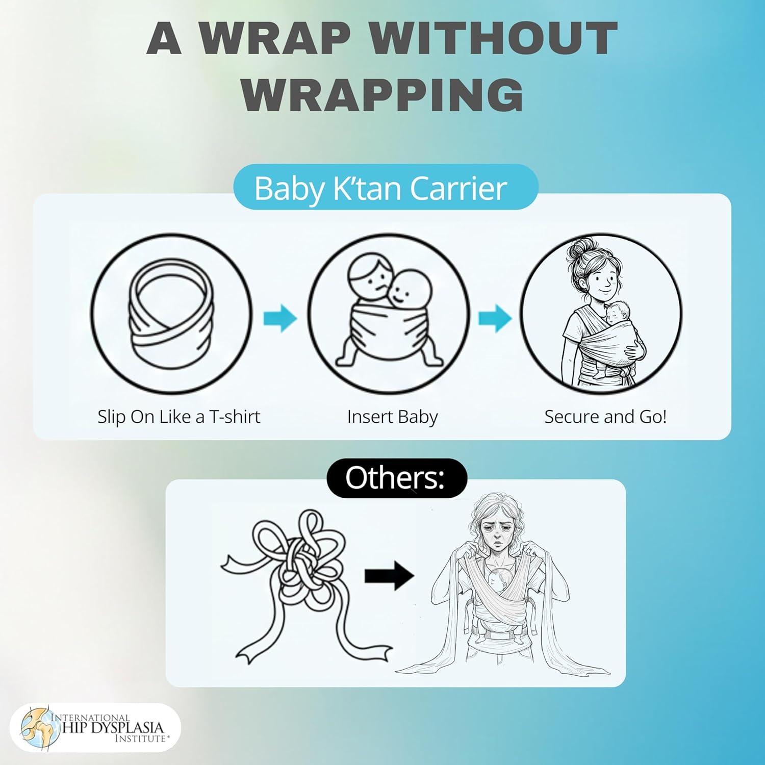 Original Baby K'tan Baby Carrier: #1 Easy Pre-Wrapped, Soft, Slip-On, No Rings, No Buckles | 5 in 1 Baby Sling for Hands-Free Comfort | Heather Grey | X-Small