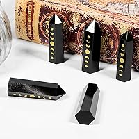 Vista 6 de mookaitedecor Juego de 7 piedras de cristal grabadas en fase lunar eclipse lunar para meditación decoración del hogar