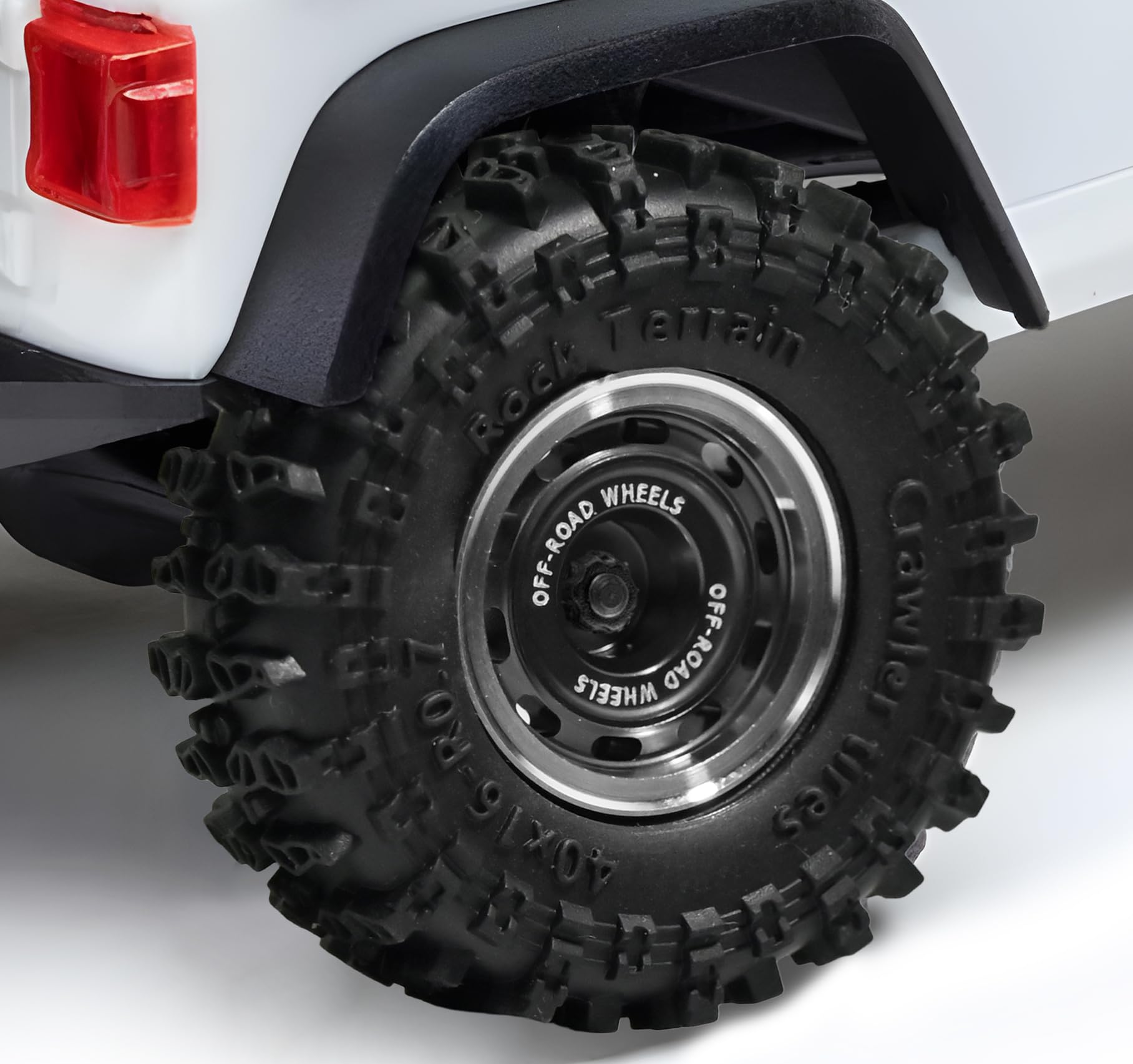 RcThjia 0.7" RC Soft & Sticky TS6 Compound Rubber Tires and Beadlock -1mm Offset Rims, 40×16mm Rubber with Foam Inserts and Aluminum Wheels for Axial SCX30 & Redcat Ascent-32 1/30 1/32, Black (4PCS)