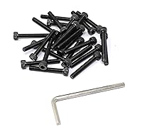 Vista 43 de iexcell Juego de 50 tornillos M4 x 20/25/30/35/40 de acero de aleación de grado 12.9, acabado de óxido negro