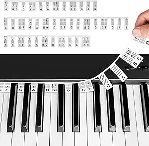 Étiquettes Silicone Pour Piano 88 Touches - Notes, Amovibles, Découpables - Multicolore, Sans Colle, Réutilisables
