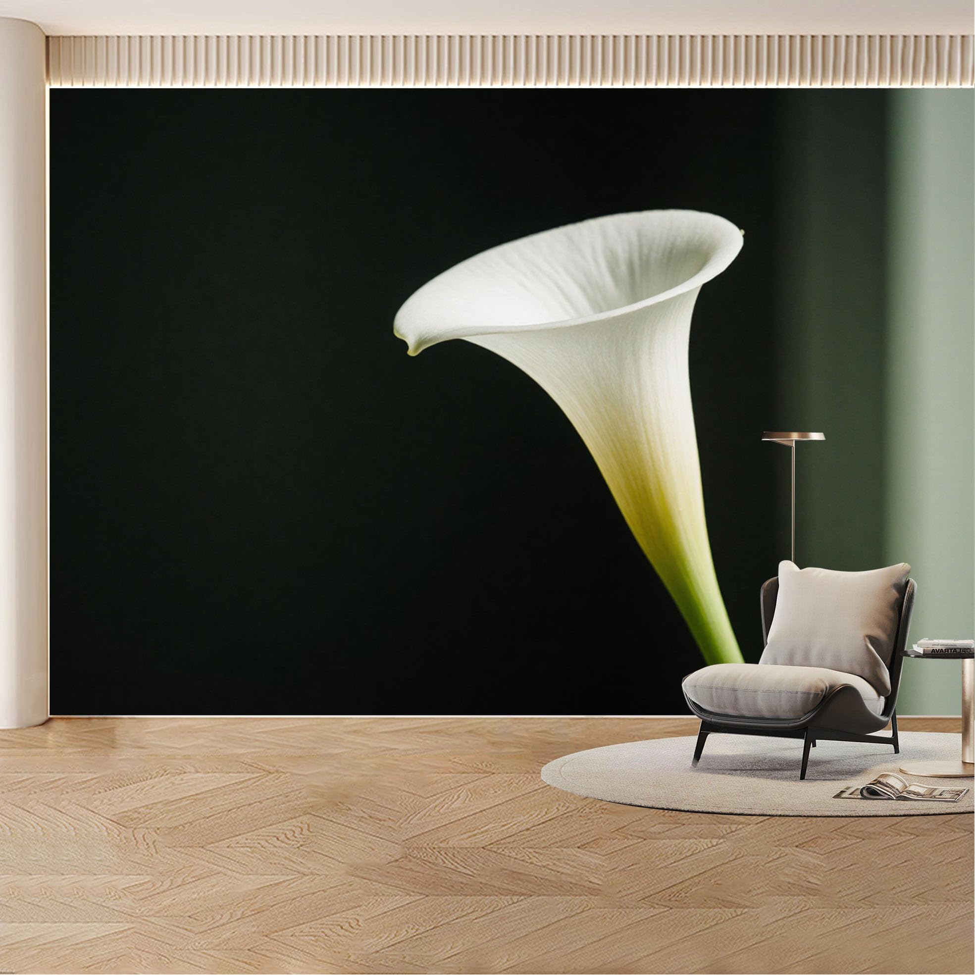 Custom Wall Mural Wallpaper Calla Lily Flower Nature Wall Decor Large Wall Art Minimalist Nordic Luxury Removable SelfAdhesive Large Photo for Living Room， Bedroom， Office