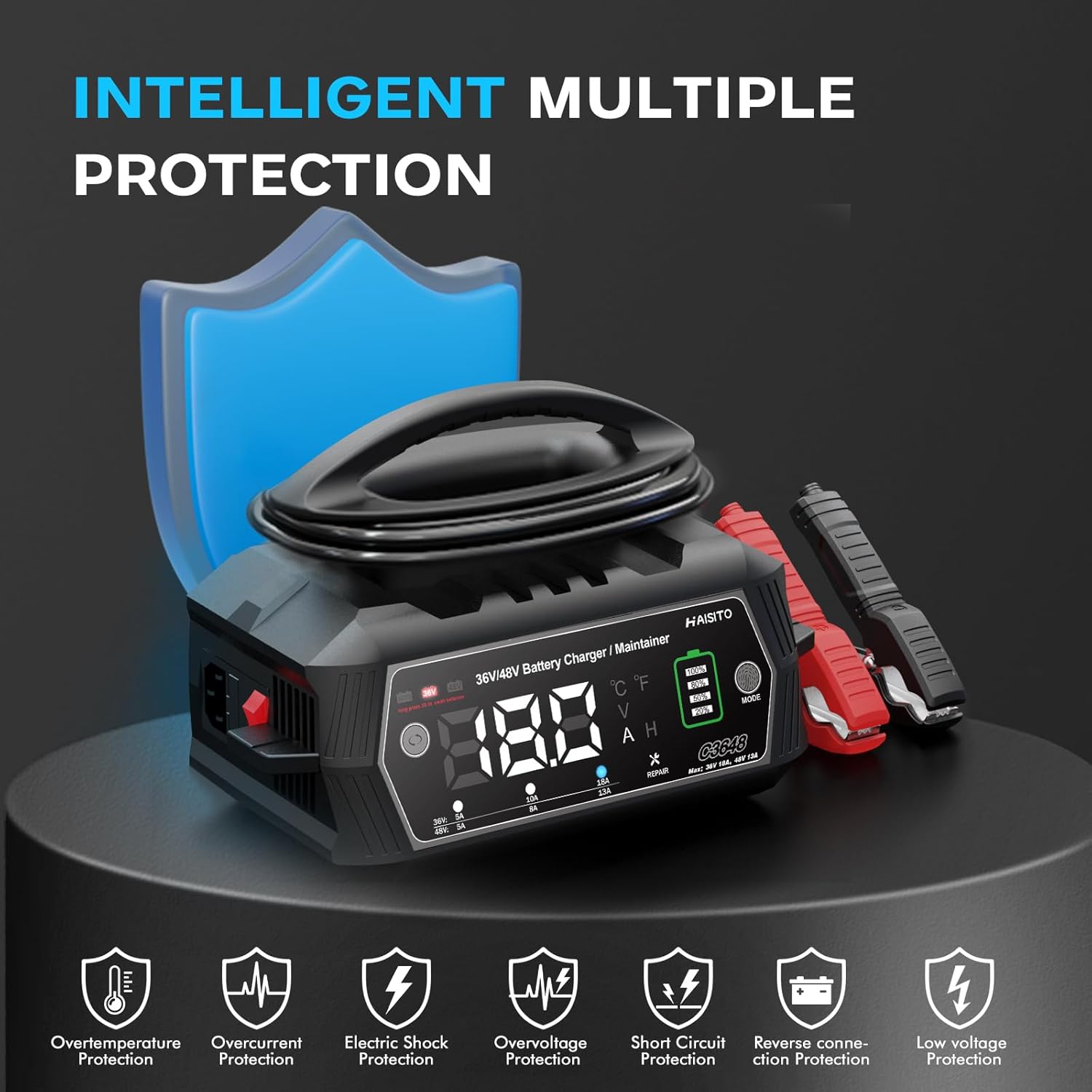 Golf cart Battery Charger, 48V 13A and 36V 18A Trickle Battery Charger,48 Volt Golf Charger,for EZGO RXV&TXT Smart Charger,Lithium,LiFePO4,Lead-Acid AGM/Gel/SLA..BatteryCharger,3-Pin (Delta-Q) - Image 5