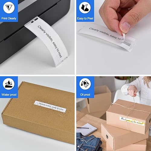 Miniatura 3 de 5 rollos compatibles con Dymo 30327 etiquetas para carpetas de 916 pulgadas x 3 716 pulgadas, 130 etiquetasarchivo de rollo, equipo, etiqueta de