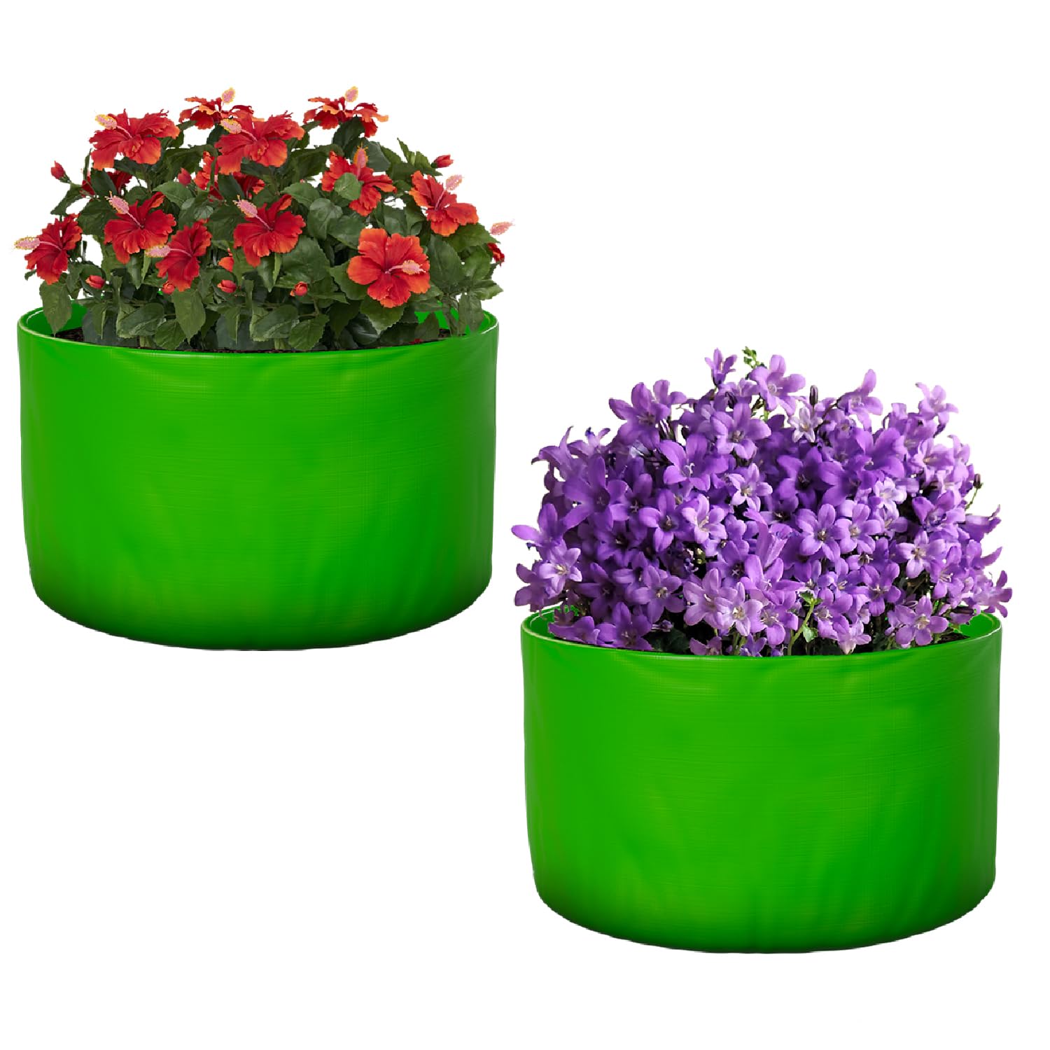 Pivalo 250 GSM Grow Bag Heavy Duty HDPE Plant & Flowers Floor Standing Mount Type Planter Nursery Round Container for Home Garden Balcony Terrace (Green, Without Handle, 18"X18". Pack of 2) (B0CZ4BQ6RF) Amazon Price History, Amazon Price Tracker