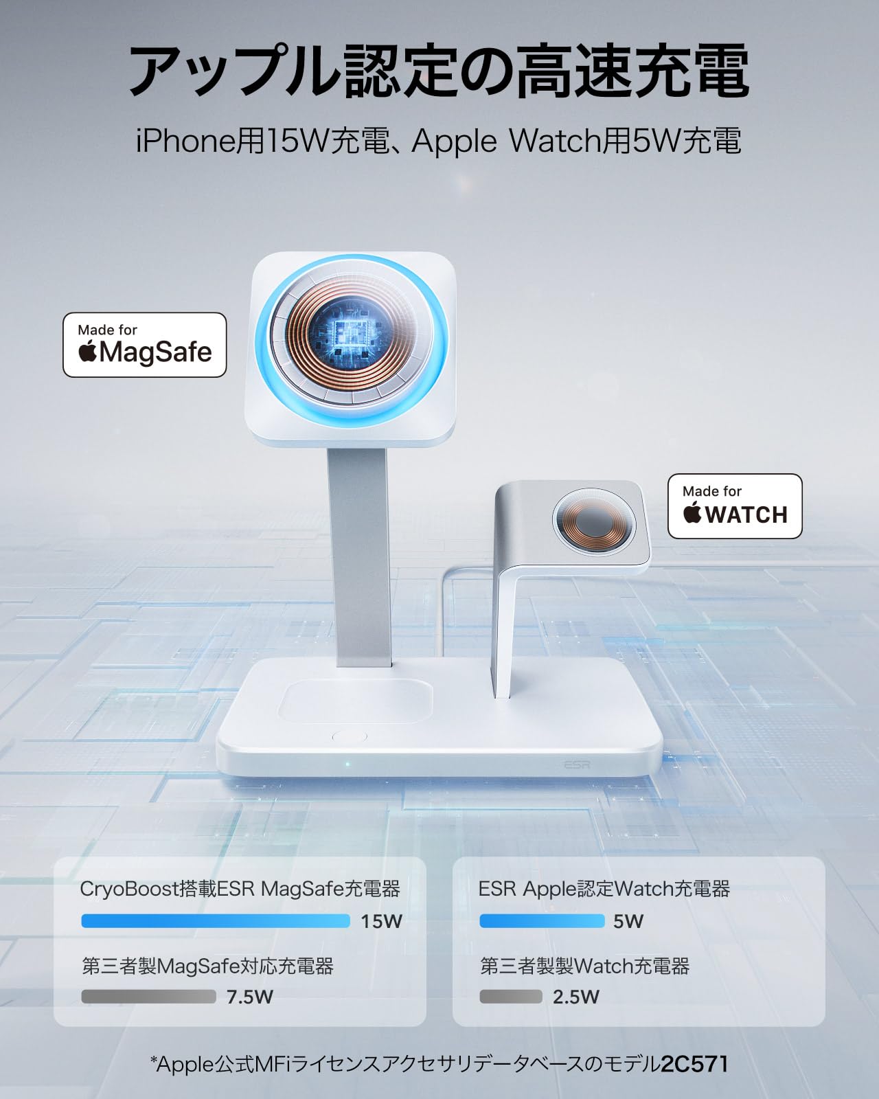 Amazon.co.jp: ESR 25W 3in1 MagSafe充電器 Apple認定磁気ワイヤレス  